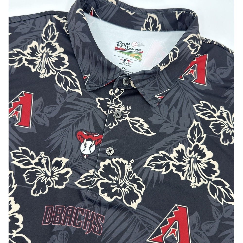 Reyn Spooner x Arizona‎ Diamondbacks Golf Polo Men 2XL Hawaiian MLB Performance